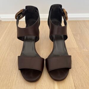 Cocoa Brown Lifford Gucci Ankle Buckle Sandal Heels [Size 8]